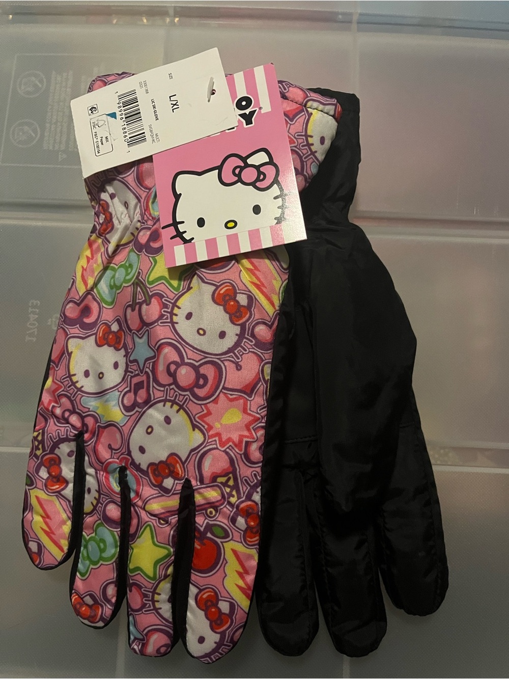 Hello Kitty Kids Pink Patterned Winter Gloves